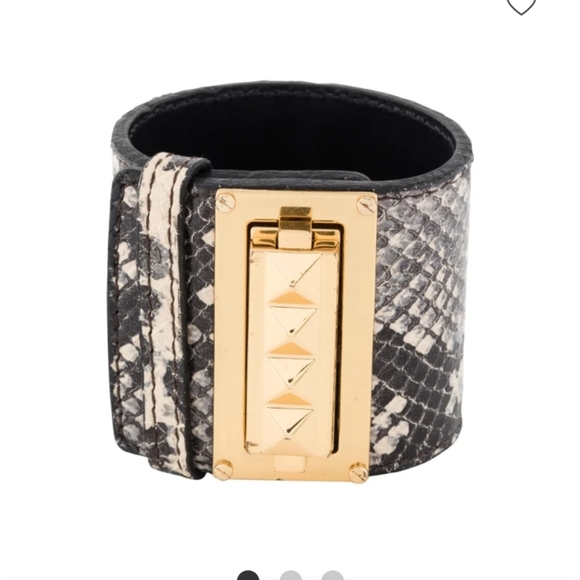 Tory Burch Cuff Snakeskin and Gold Studd - Picture 10 of 12
